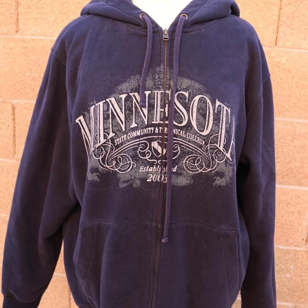 Full-Zip Hooded Sweatshirt Fleece  Hoodie Size L Unisex Love from Minnesota